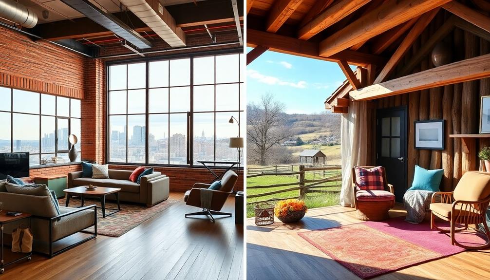 urban versus rural interiors