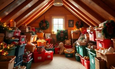 organized holiday decoration storage