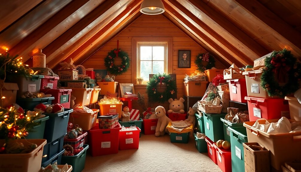 organized holiday decoration storage