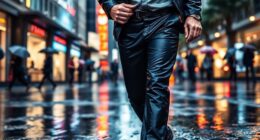 stylish waterproof rain pants