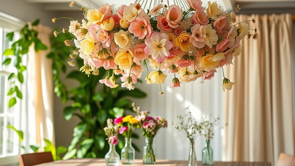 floral chandelier diy project