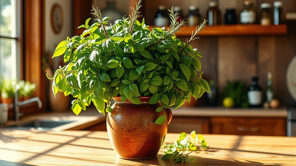 herb filled decorative vase