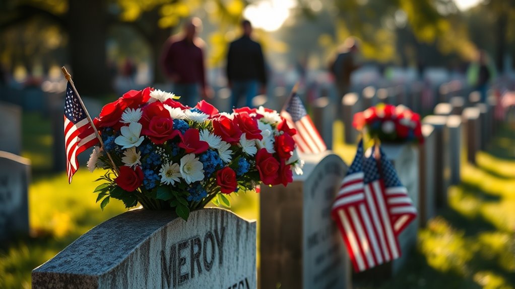 honoring soldiers with flowers