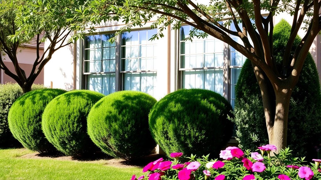 prune vegetation around windows