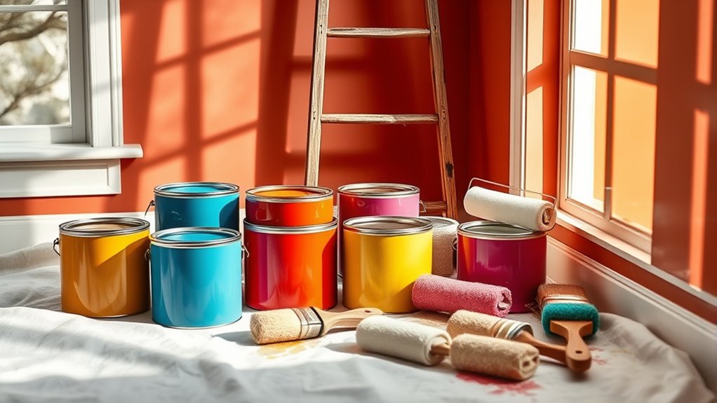 selecting paint and supplies