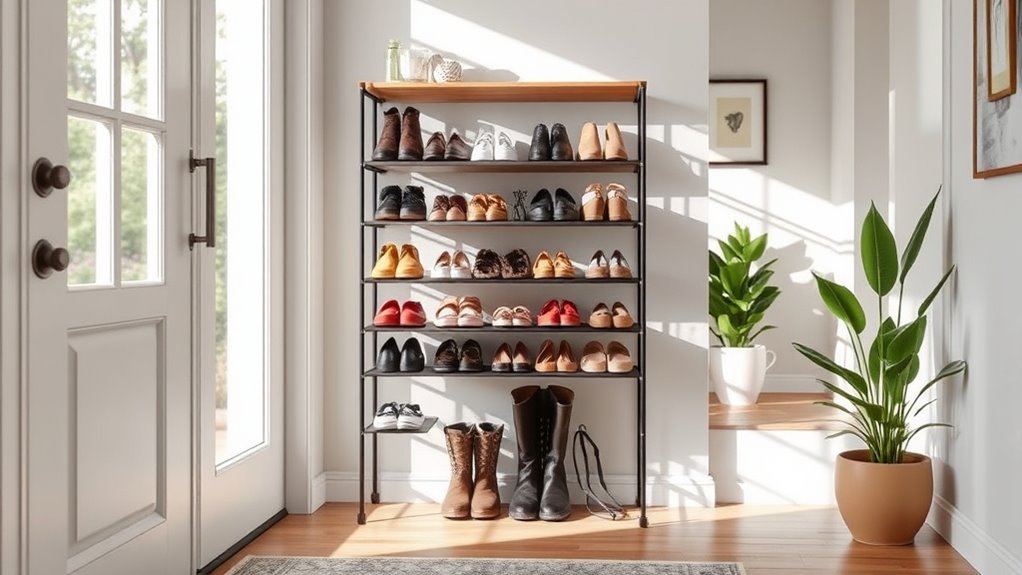 shoe racks for entryway organization