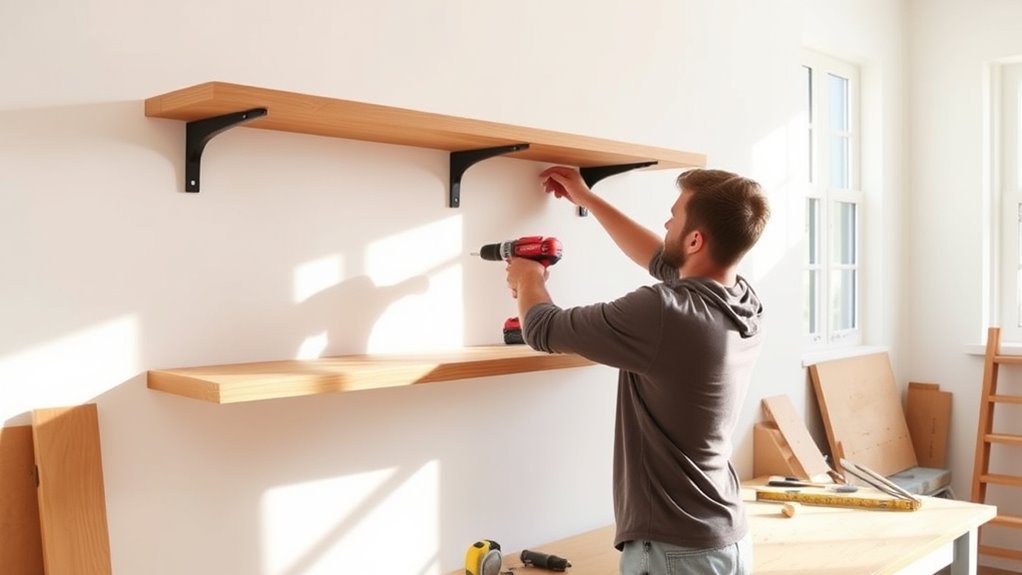 maximize space with shelves