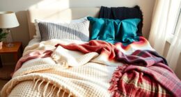 cozy stylish bedroom throws