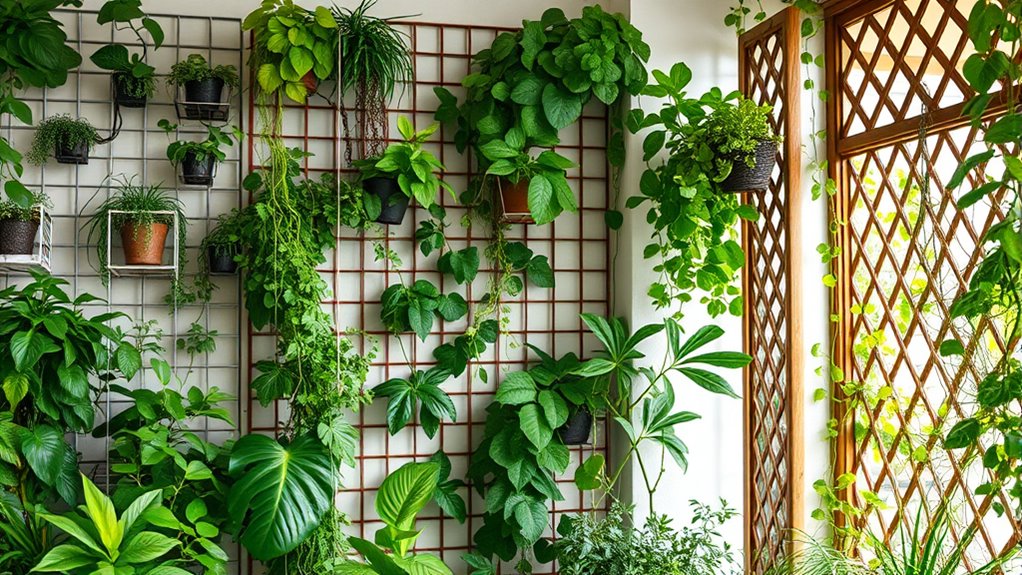 indoor plant trellis options