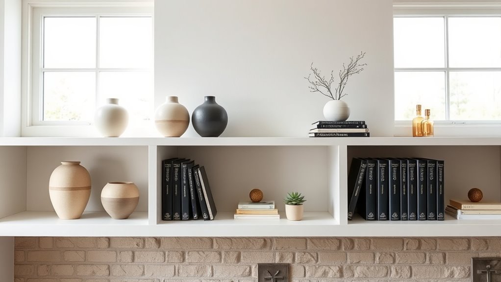 keep shelves neat and balanced