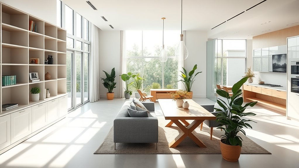 open shelving partitions zones