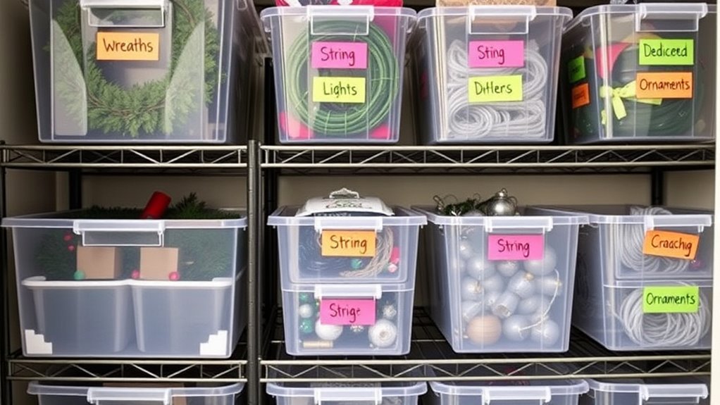 organize decorations with labels