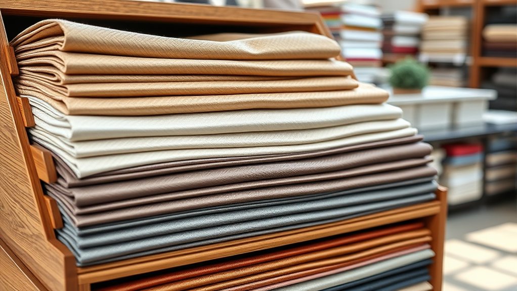 organized protected fabric samples