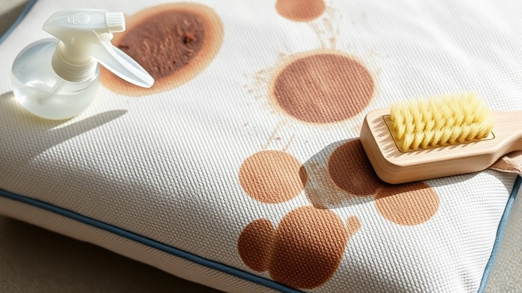 pre treat and gently scrub