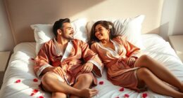 romantic comfortable couple bathrobes