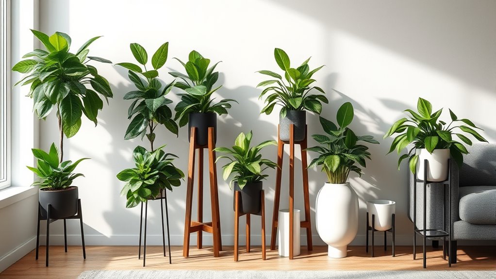 stylish elevating plant stands