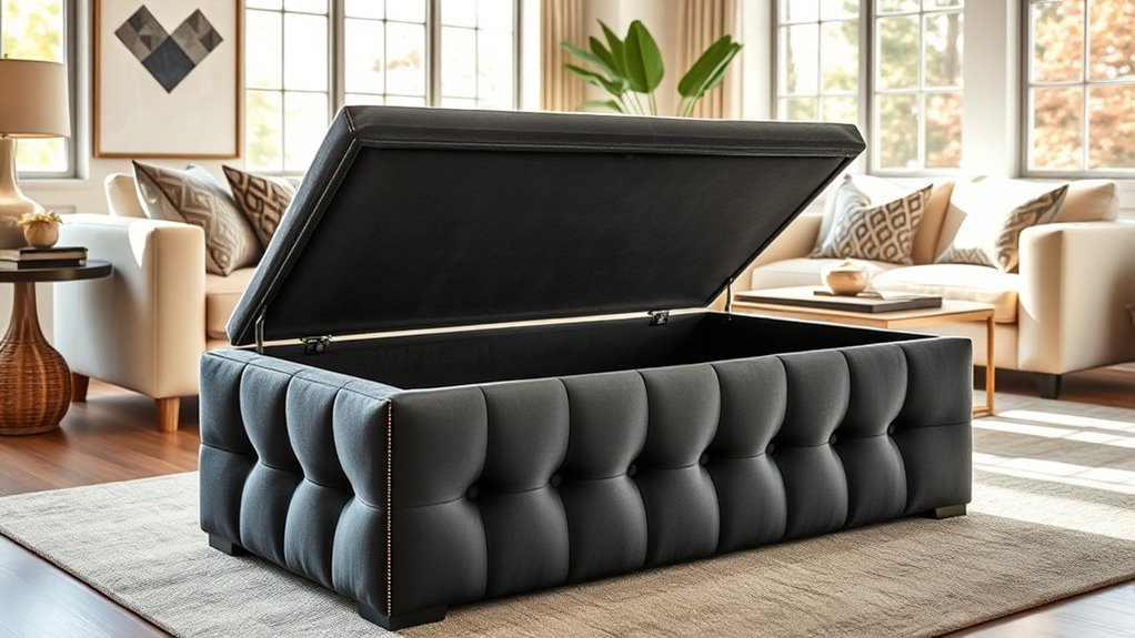stylish multi functional storage ottomans
