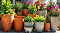 top drainage plant pots