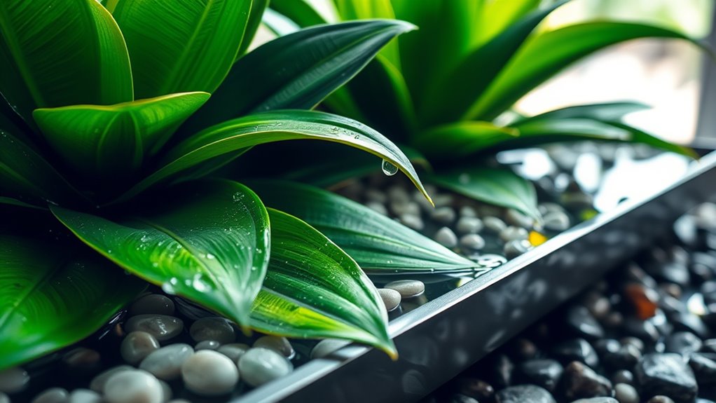 use water filled pebble trays