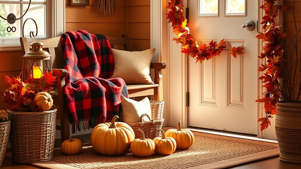 warm inviting autumn entryway