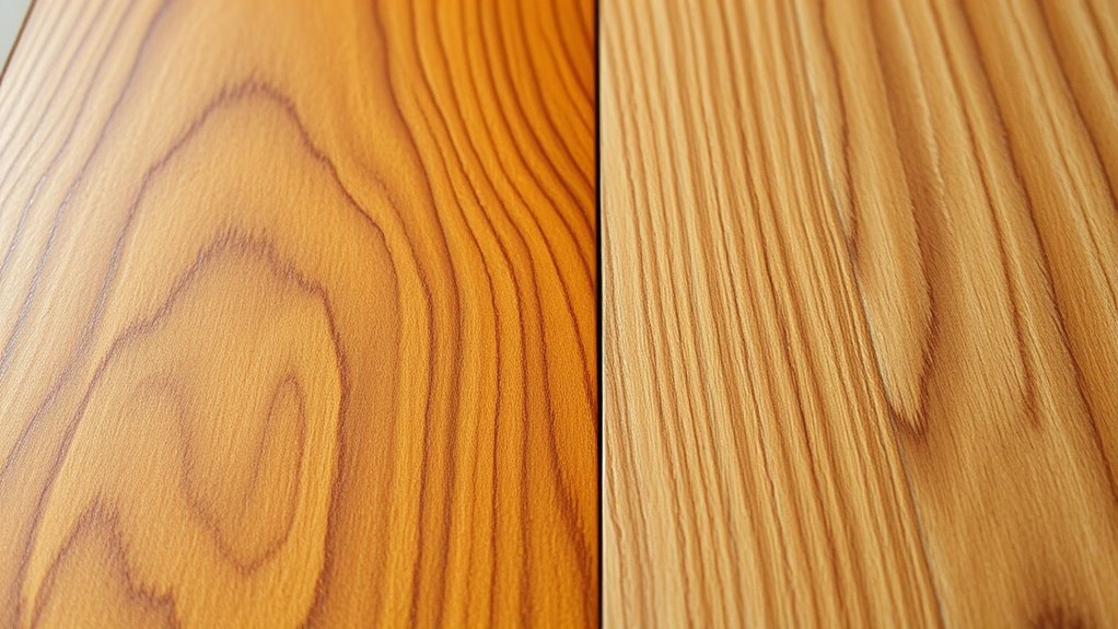 wood grain and finish