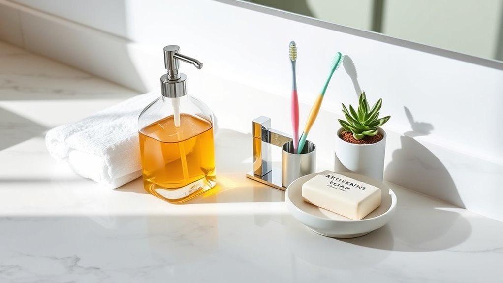bathroom essentials and decor