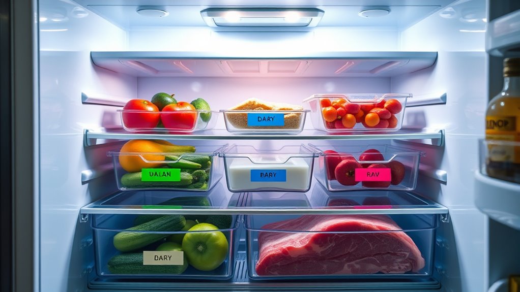 clear labeled organized storage