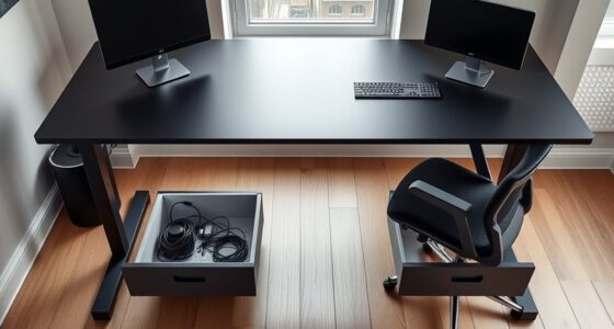 clutter free adjustable desk