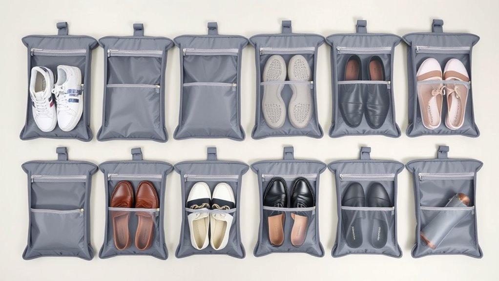 compact travel shoe storage