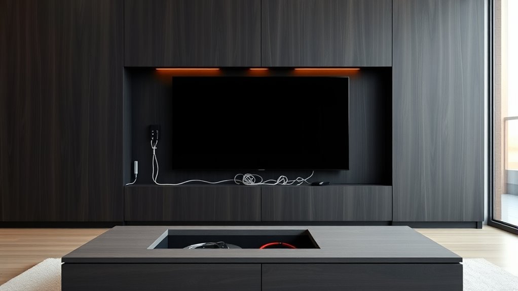 concealed cords for neatness