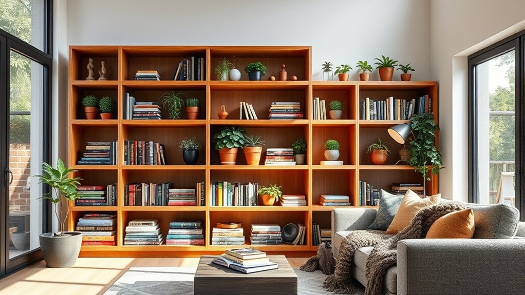 creative and stylish bookshelf styling