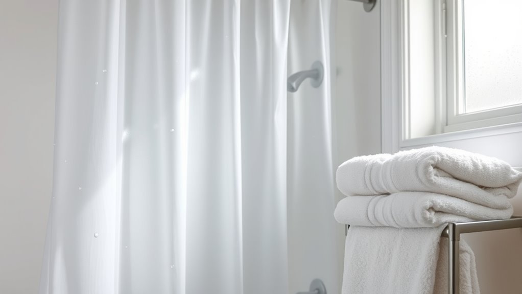 dry curtains and towels