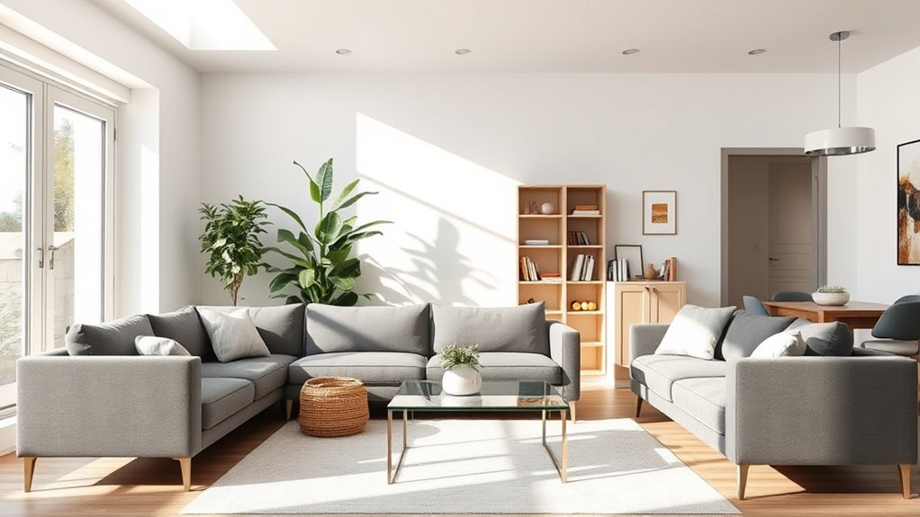 furniture defines open spaces