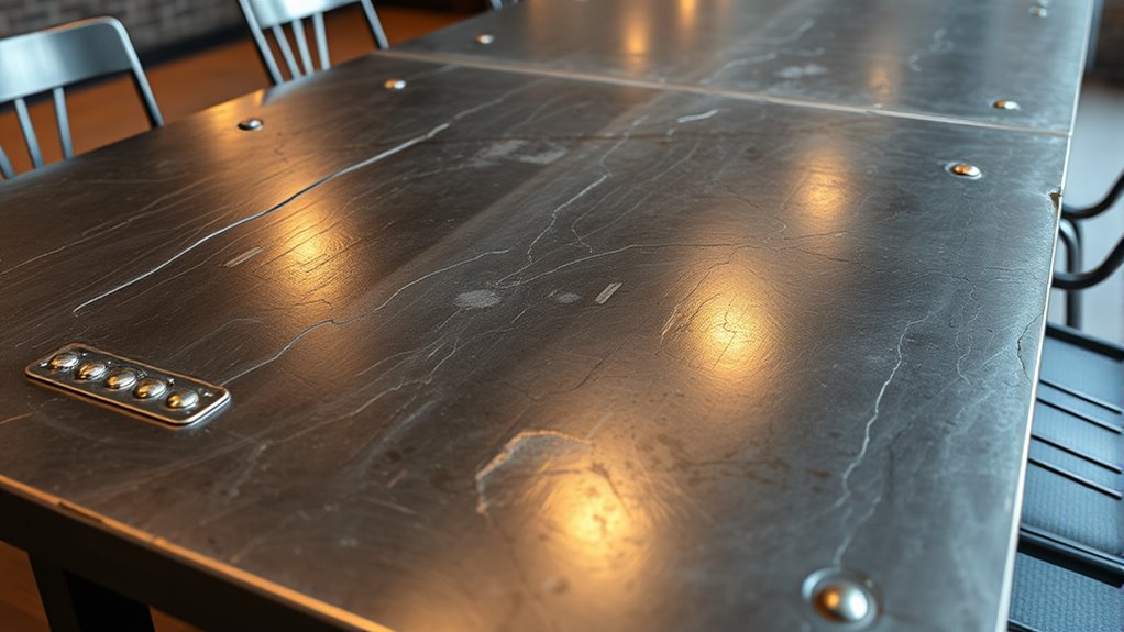 industrial metal dining surfaces