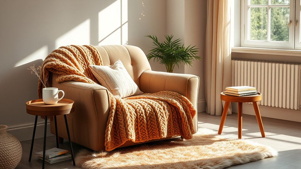 layered textiles create cozy retreat