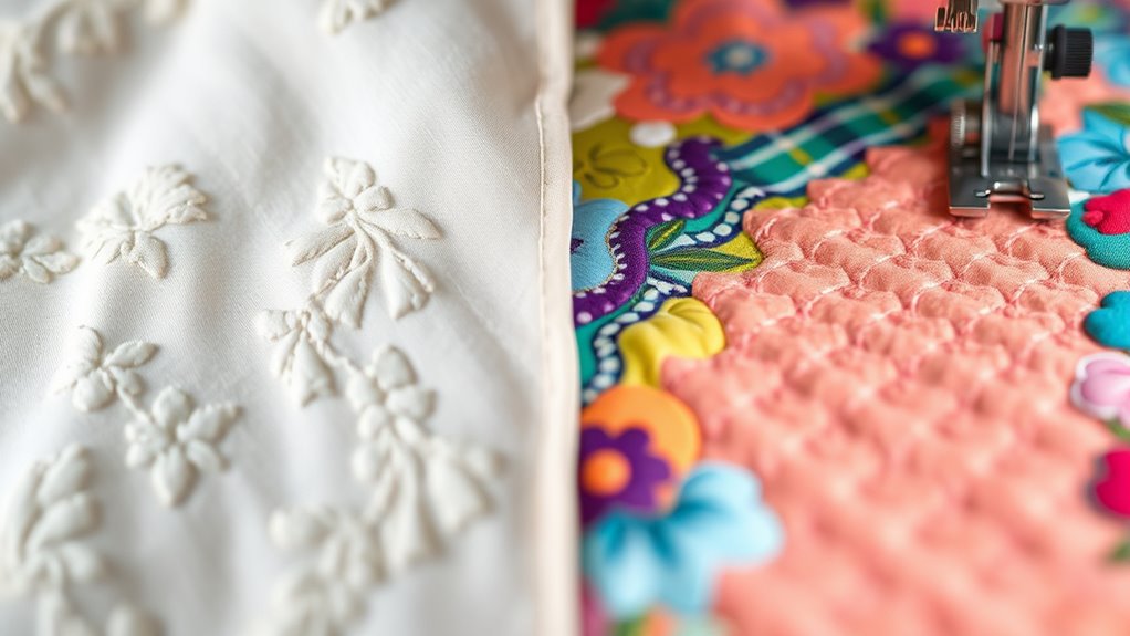 manual stitching versus machine quilting