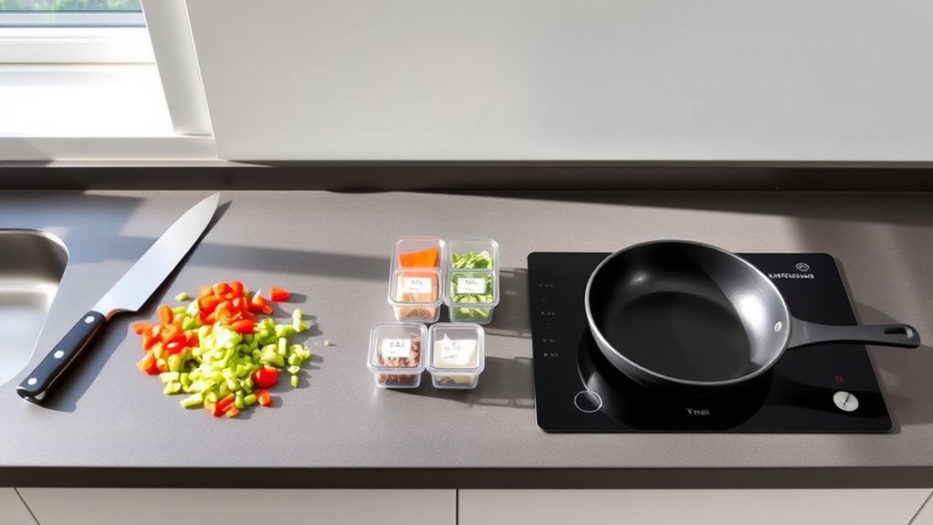 organized safe ergonomic cooking