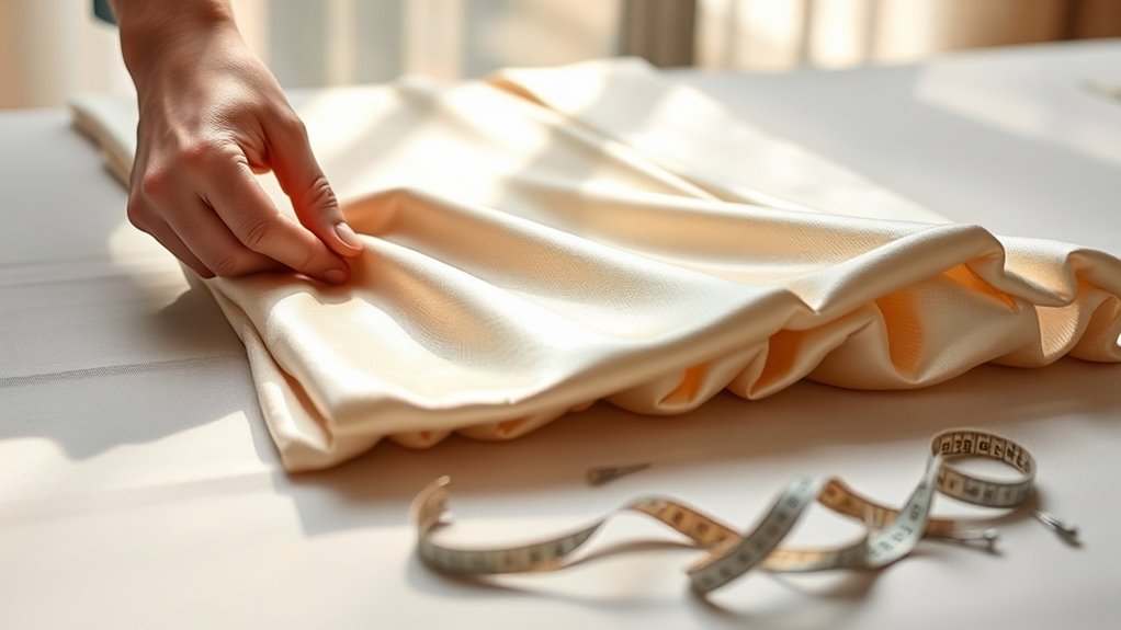 prepare fabric for pleats