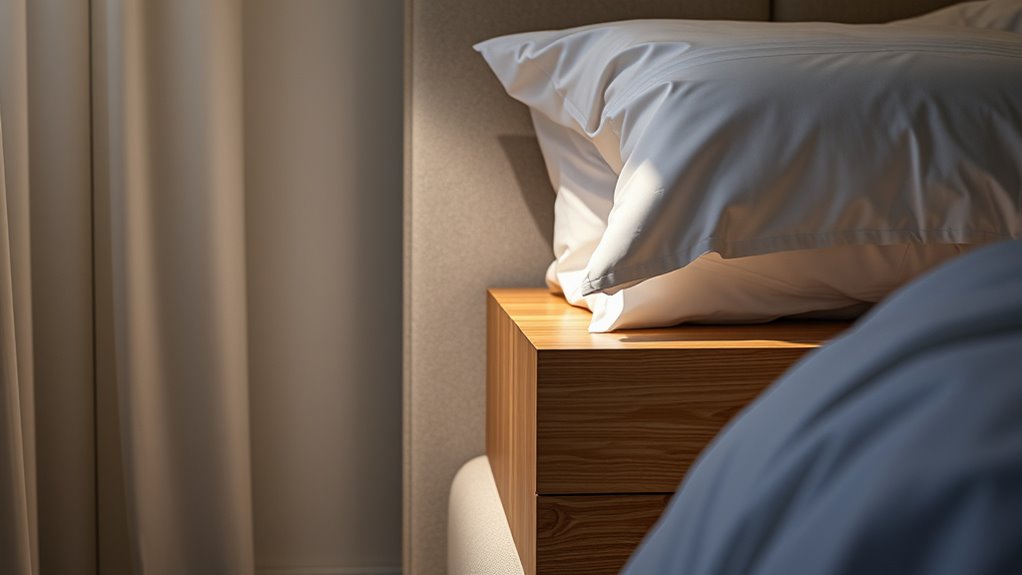 proper bedside nightstand placement