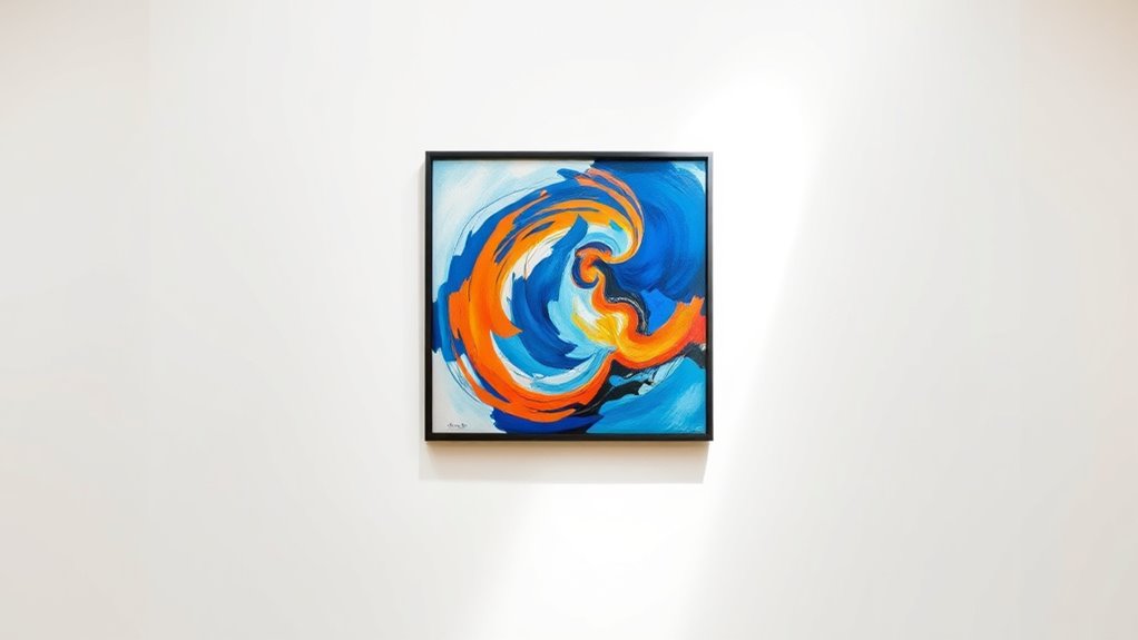 properly hung at eye level