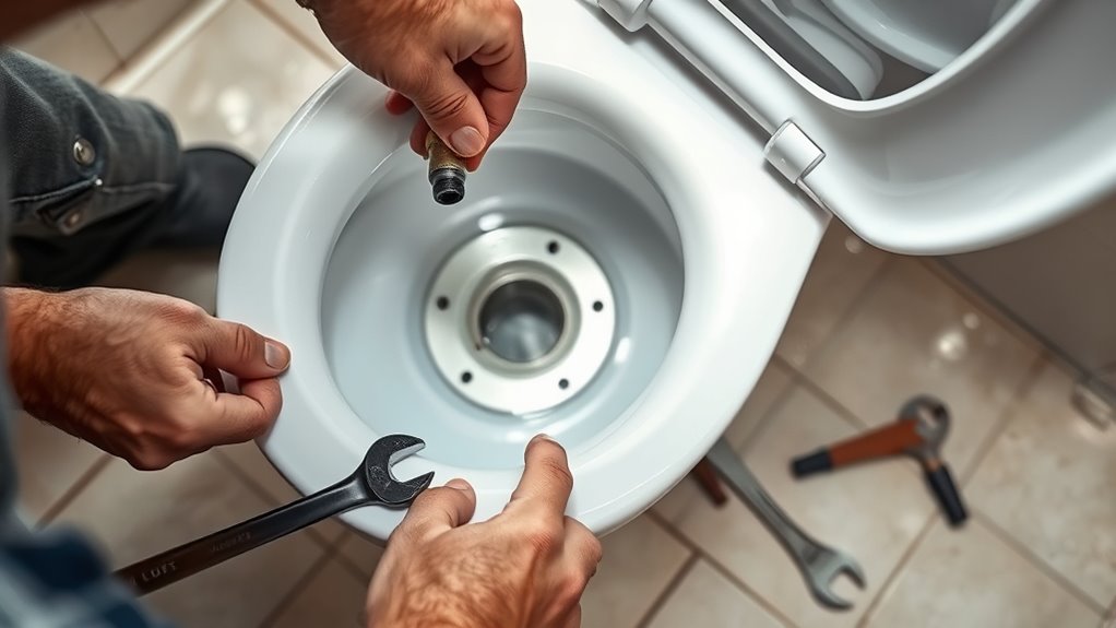 repair a leaking toilet