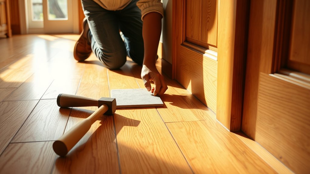 stop squeaking floorboards quietly