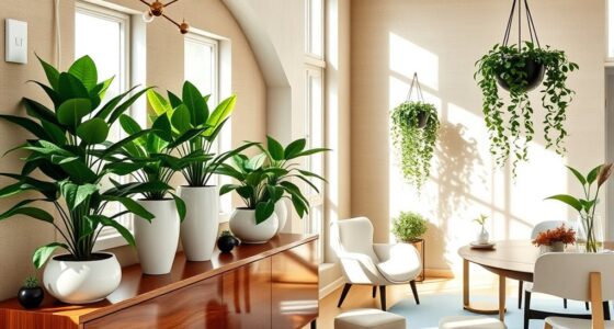 strategic indoor plant arrangement