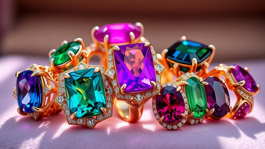 elegant gemstone cocktail rings