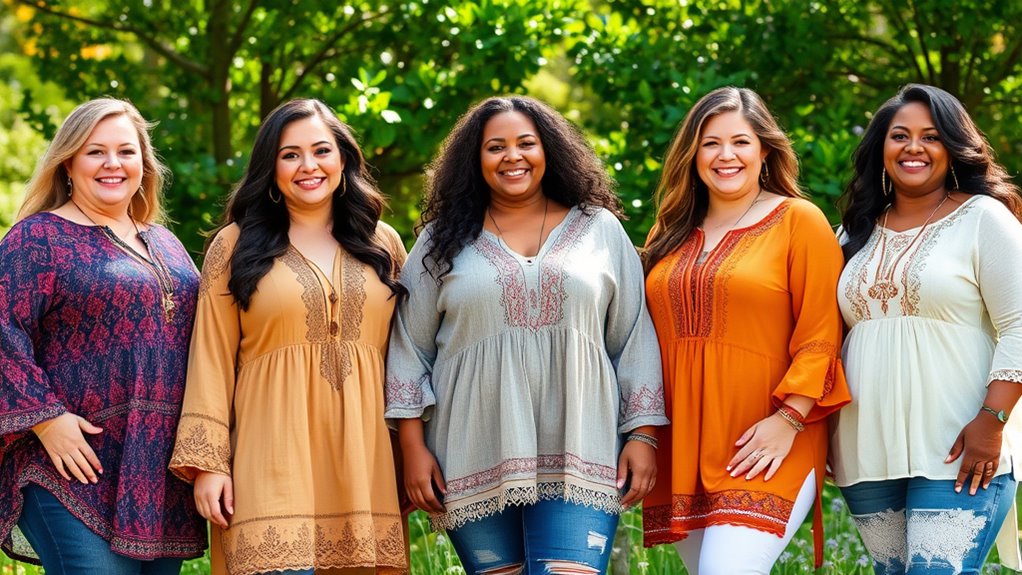 plus size boho top list