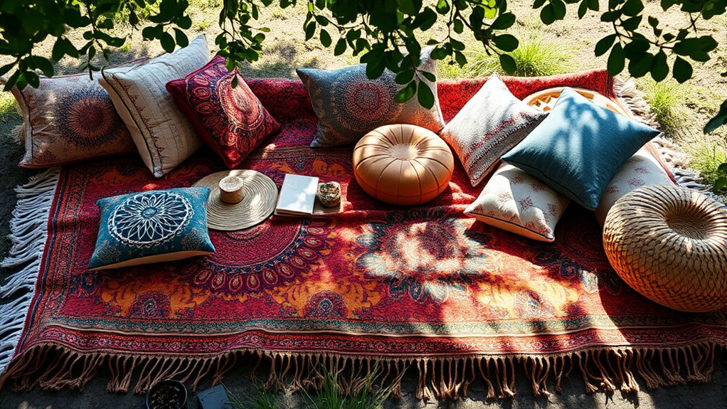 stylish comfortable boho picnic blankets