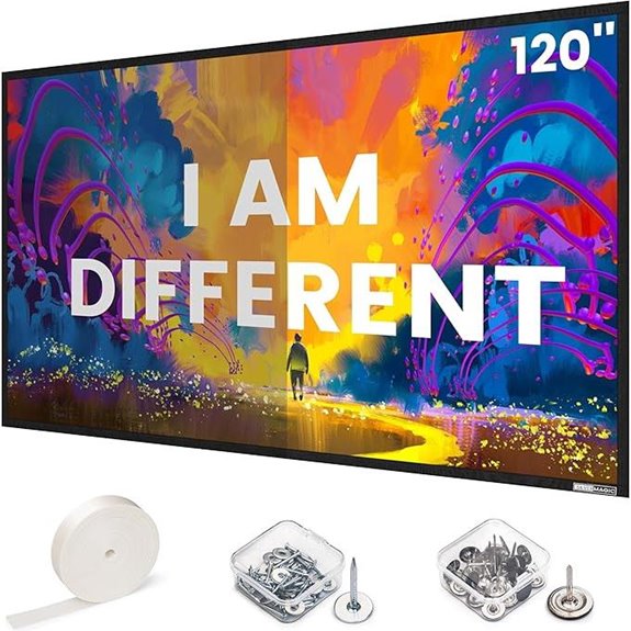 120-Inch Gray ALR Projector Screen Wall-Mounted