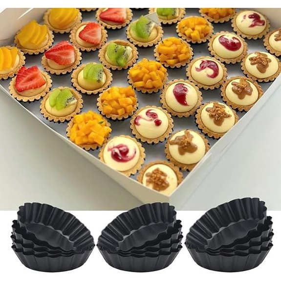 Mini Quiche Pans 12 Pack with Removable Bottoms