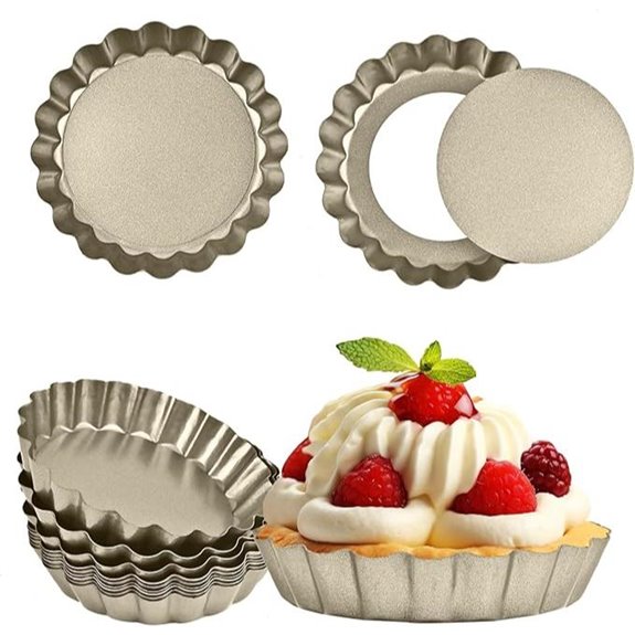 Mini Tart Pans 12-Pack 4-Inch Non-Stick Removable Bottom