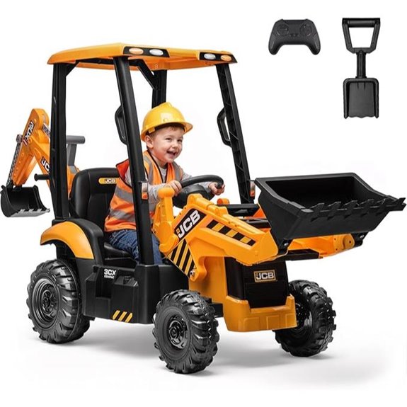 JCB 12V Ride-On Excavator with Remote & Features